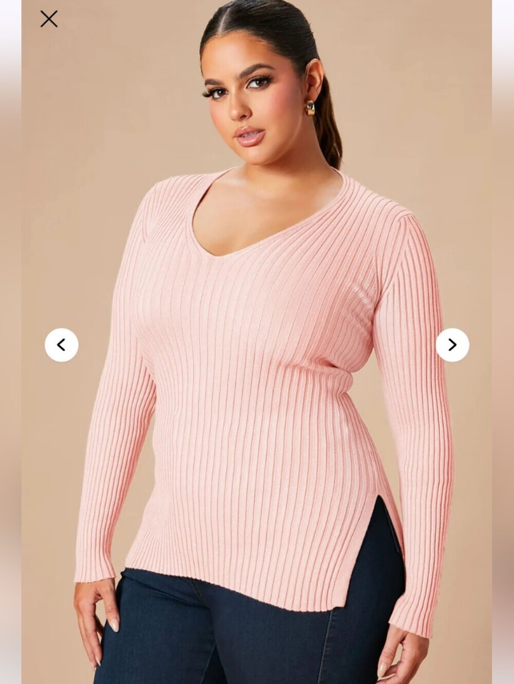 Fashion Nova Giving Me The Feels Sweater - Pink 1X (EUC)